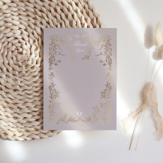 Classical Elegant Crest Monogram Wedding Thank You Card (Creator Uploaded)