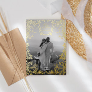 Classical Elegant Crest Save the Date Gold