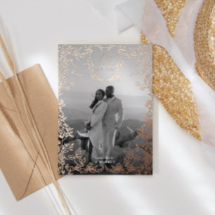 Classical Elegant Crest Save the Date Rose Gold