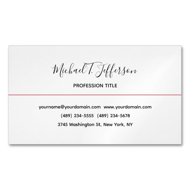 Classical Elegant Plain Calligraphy Profile Card (Front)