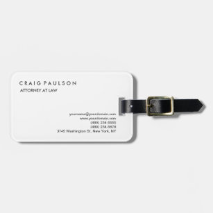 Classical Elegant Plain Professional Business Card Luggage Tag