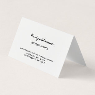 Classical Elegant Plain Simple Minimalist Business Card