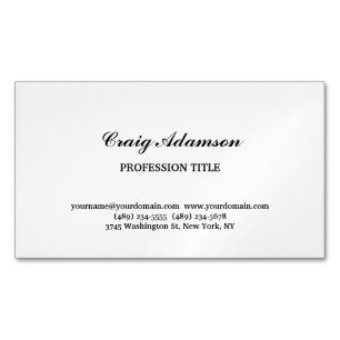 Classical Elegant Plain Simple Minimalist Magnetic Business Card