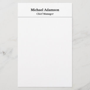Classical Elegant Plain Simple Minimalist Stationery