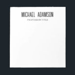 Classical Elegant Plain Simple White Minimalist Notepad<br><div class="desc">Choose from Different Card Types and Sizes. Trendy Retro Style Business Card Template For All Needs.</div>
