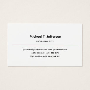 Classical Elegant Plain Simple White Profile Card