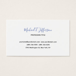 Classical Elegant Simple Calligraphy Profile Card