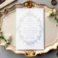 Classical Floral Crest Elegant Wedding Invitation