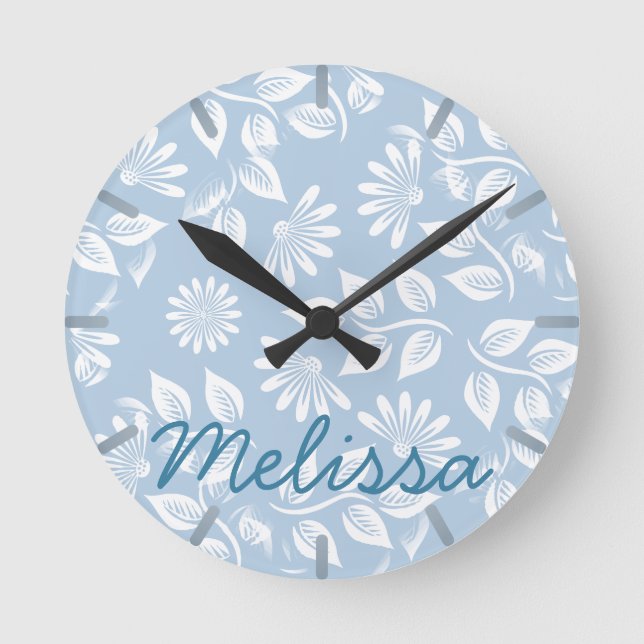 Classical Floral Pattern - Pick your color! - Round Clock (Front)