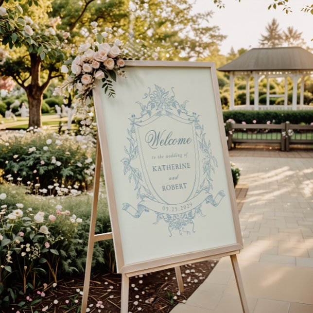 Classical Floral Wedding Crest Welcome Poster (Creator Uploaded)