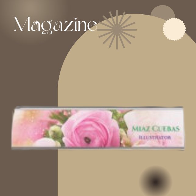 Classical Flower Roses Bouquet  Abstract  Desk Name Plate (Creator Uploaded)