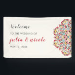 Classical Geometric Mandala Pattern Wedding Banner<br><div class="desc">Beautiful Invitation to celebrate Special occasions and festivals comes with digital and E-invitation as per your request. We would love to replicate our designs to make multiple products like rsvp cards, labels envelopes, and more. Customisation is available for ready to print on request at info@shamaurcreatif@gmail.com. Look Forward to hearing from...</div>