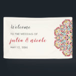 Classical Geometric Mandala Pattern Wedding Banner<br><div class="desc">Beautiful Invitation to celebrate Special occasions and festivals comes with digital and E-invitation as per your request. We would love to replicate our designs to make multiple products like rsvp cards, labels envelopes, and more. Customisation is available for ready to print on request at info@shamaurcreatif@gmail.com. Look Forward to hearing from...</div>