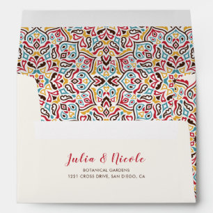 Classical Geometric Mandala Pattern Wedding Envelope