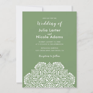 Classical Geometric Mandala Pattern Wedding Invitation