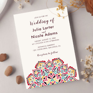 Classical Geometric Mandala Pattern Wedding Invitation