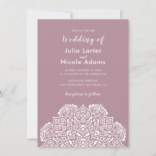 Classical Geometric Mandala Pattern Wedding Invitation