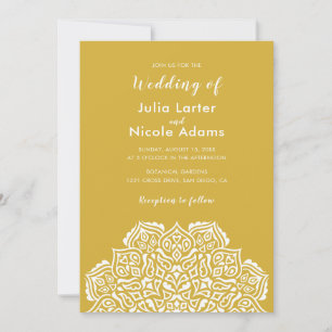 Classical Geometric Mandala Pattern Wedding Invitation
