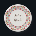 Classical Geometric Mandala Pattern Wedding Paper Plate<br><div class="desc">Beautiful Invitation to celebrate Special occasions and festivals comes with digital and E-invitation as per your request. We would love to replicate our designs to make multiple products like rsvp cards, labels envelopes, and more. Customisation is available for ready to print on request at info@shamaurcreatif@gmail.com. Look Forward to hearing from...</div>