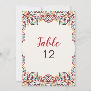 Classical Geometric Mandala Wedding Table Number
