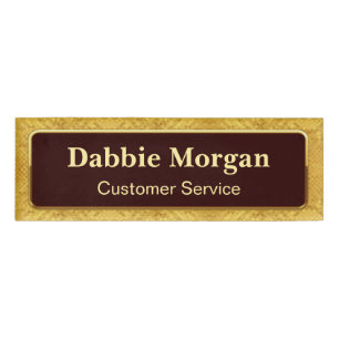 Classical Gold Glitter Frame and Custom Name Title Name Tag