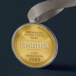 Classical Gold Lawrel Finisher Sport Race Medal Metal Tree Decoration