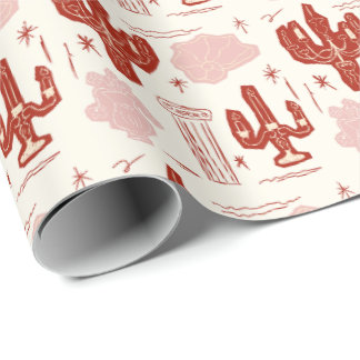 Classical Greek Column & Pink Chandelier Pattern Wrapping Paper