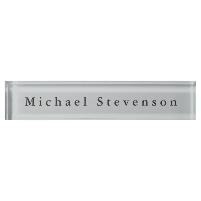 Classical Grey Unique Personal Business Nameplate (Front)