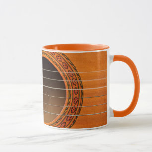 Classical guitar orange tan mug