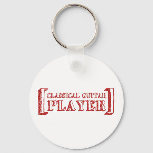 Classical Guitar Player Key Ring