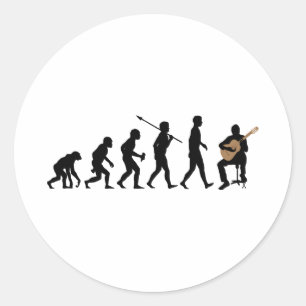 Classical Guitarist Classic Round Sticker