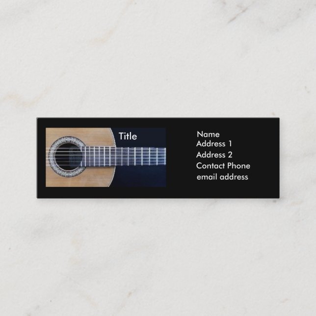 Classical Guitarist Mini Business Card (Front)