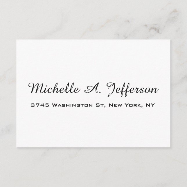 Classical Handwriting Creative Trendy White Enclosure Card (Front)