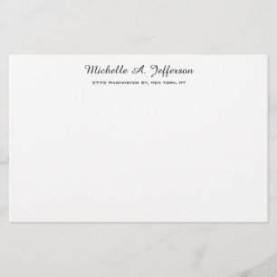 Classical Handwriting Creative Trendy White Stationery