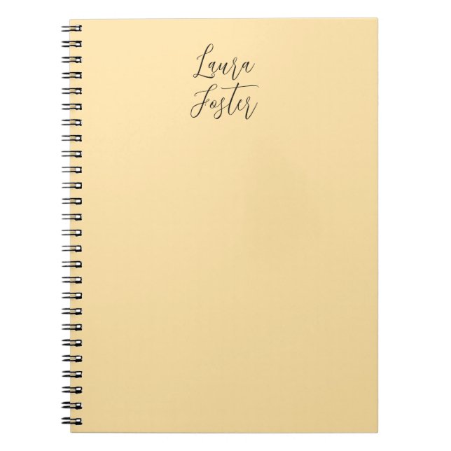 Classical Handwriting Elegant Name Beige Colour Notebook (Front)