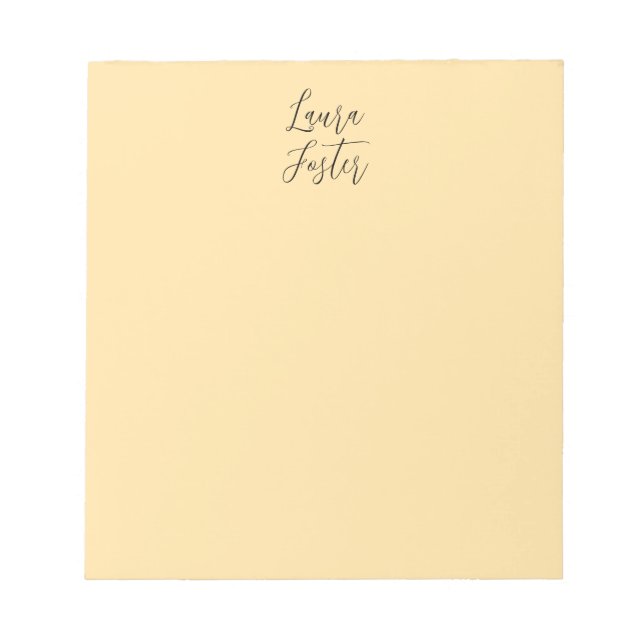Classical Handwriting Elegant Name Beige Colour Notepad (Front)