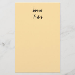 Classical Handwriting Elegant Name Beige Colour Stationery