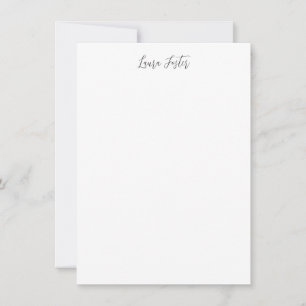Classical Handwriting Elegant Name Black White Card