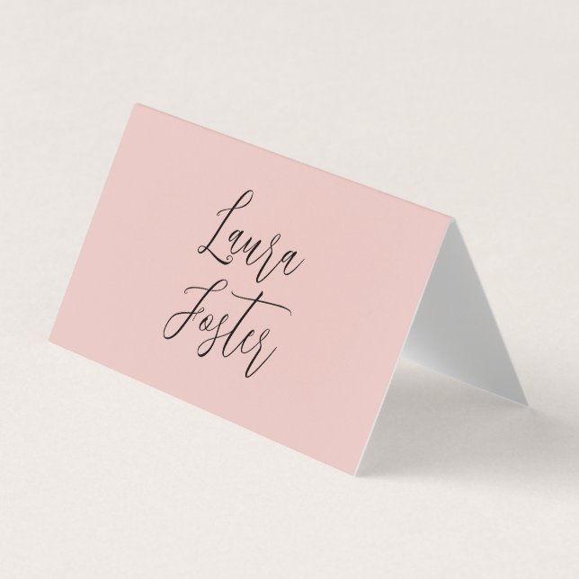 Classical Handwriting Elegant Name Rose Gold Business Card (Front)