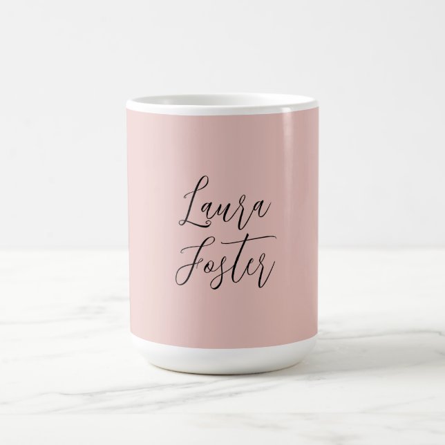 Classical Handwriting Elegant Name Rose Gold Coffee Mug (Center)