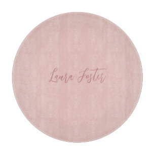 Classical Handwriting Elegant Name Rose Gold Cutting Board