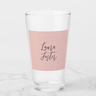 Classical Handwriting Elegant Name Rose Gold Glass