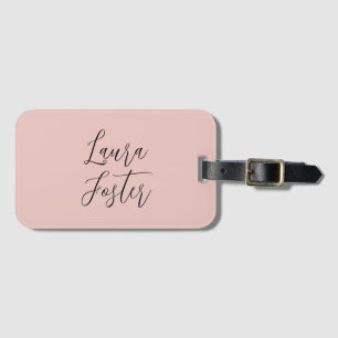 Classical Handwriting Elegant Name Rose Gold Luggage Tag