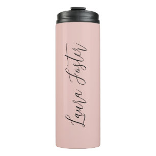 Classical Handwriting Elegant Name Rose Gold Thermal Tumbler