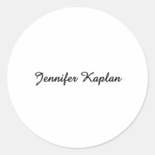 Classical Handwriting Minimalist Professional Classic Round Sticker
