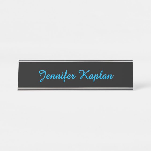 Classical Handwriting Minimalist Professional Desk Name Plate (Front)