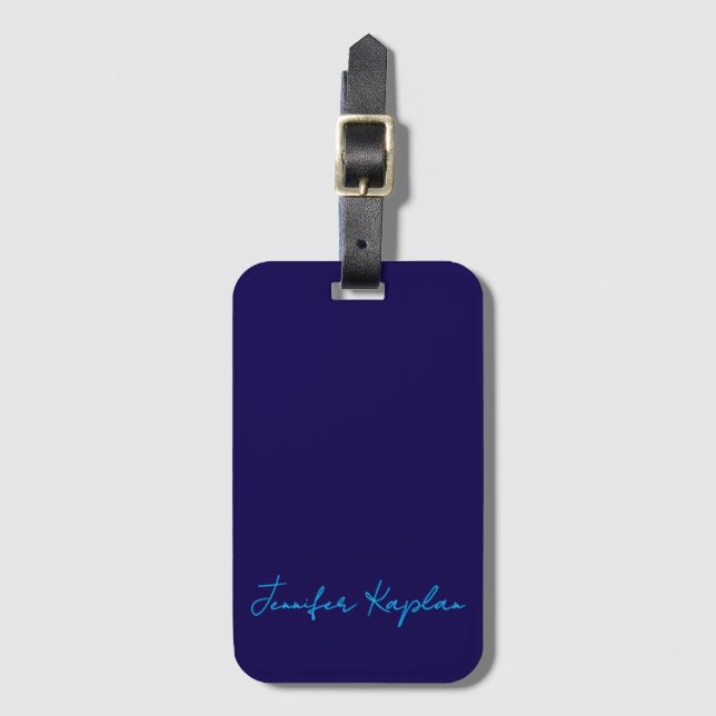 Classical Handwriting Minimalist Professional Luggage Tag (Front Vertical)