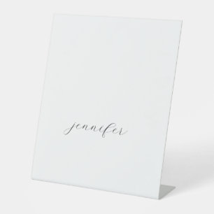Classical Handwriting Minimalist Professional Pedestal Sign
