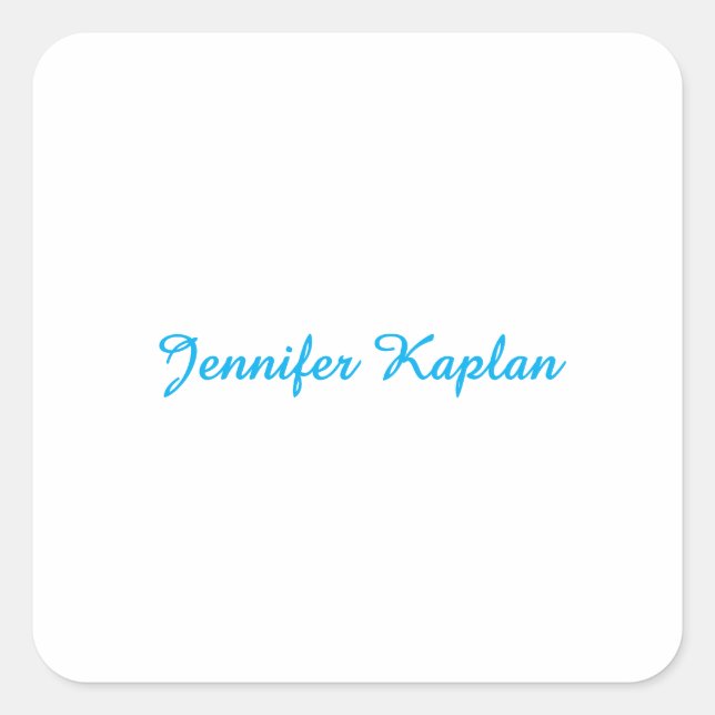 Classical Handwriting Minimalist Professional Square Sticker (Front)