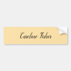 Classical Handwriting Plain Simple Beige Bumper Sticker